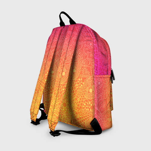 Рюкзак 3D с принтом Солнечные мандалы, вид сзади #1