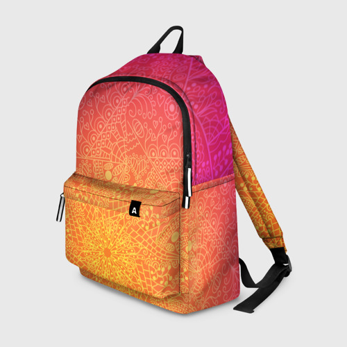 Рюкзак 3D с принтом Солнечные мандалы, вид спереди #2