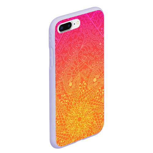 Чехол для iPhone 7Plus/8 Plus матовый Солнечные мандалы, цвет светло-сиреневый - фото 3