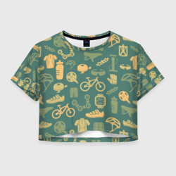 Женская футболка Crop-top 3D Велосипедист