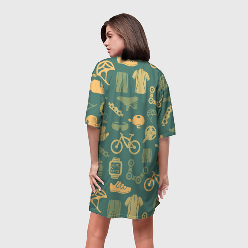 Платье-футболка 3D Велосипедист, цвет 3D печать - фото 4