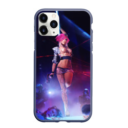 Чехол для iPhone 11 Pro Max матовый Девушка с розовыми волосами на пилоне