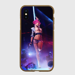 Чехол для iPhone XS Max матовый Девушка с розовыми волосами на пилоне