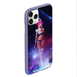 Чехол для iPhone 11 Pro Max матовый Девушка с розовыми волосами на пилоне - фото 2