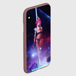 Чехол для iPhone XS Max матовый Девушка с розовыми волосами на пилоне - фото 2