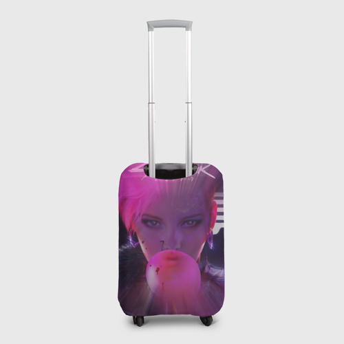 Чехол для чемодана 3D Девушка с розовыми волосами, цвет 3D печать - фото 2
