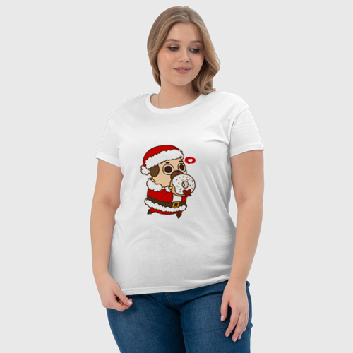 Женская футболка хлопок Puglie Pug Новогодний - фото 6
