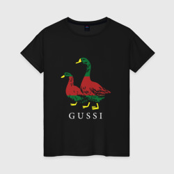 Женская футболка хлопок Модный гусь gussi