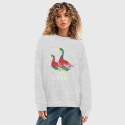 Женский свитшот oversize без начеса хлопок Модный гусь gussi - фото 2
