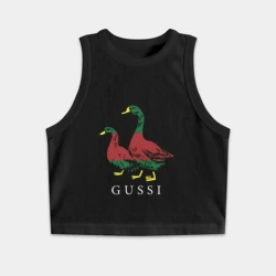 Женская укороченная майка-топ хлопок Модный гусь gussi