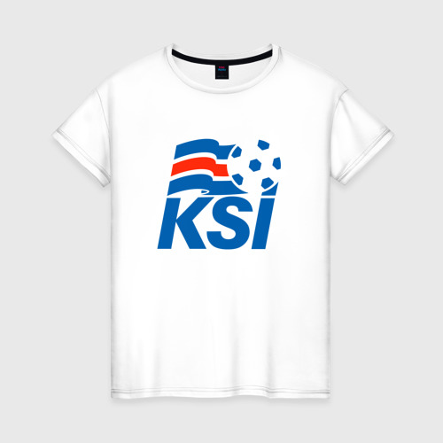 Женская футболка хлопок KSI ICELAND SPORT, цвет белый