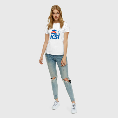 Женская футболка хлопок KSI ICELAND SPORT, цвет белый - фото 5