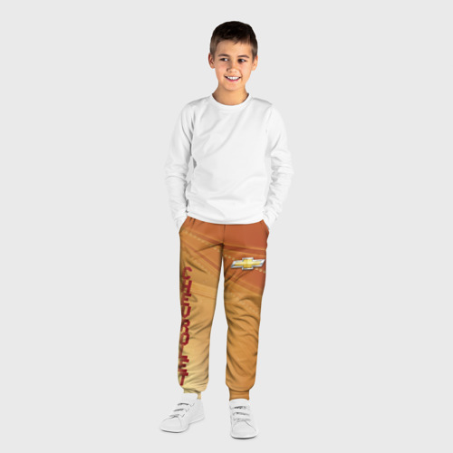Детские брюки 3D с принтом CHEVROLET, вид сбоку #3