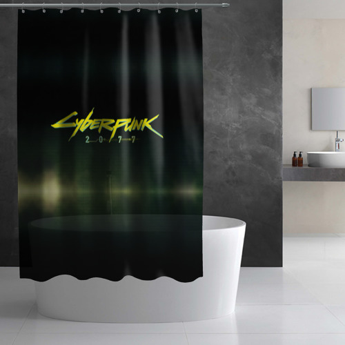 Штора 3D для ванной Cyberpunk 2077 - фото 2