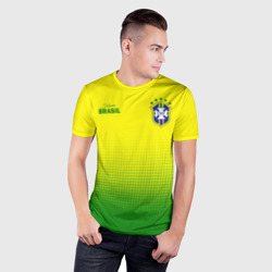Мужская футболка 3D Slim Сборная Бразилии - фото 2