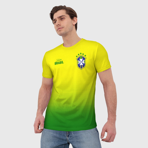 Мужская футболка 3D Сборная Бразилии, цвет 3D печать - фото 3