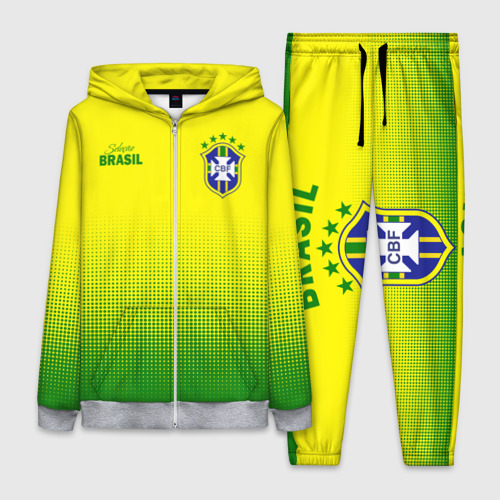 Женский костюм 3D Сборная Бразилии, цвет меланж