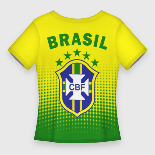 Женская футболка 3D Slim Сборная Бразилии, цвет 3D печать - фото 2