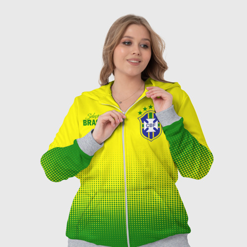 Женский костюм 3D Сборная Бразилии, цвет меланж - фото 7