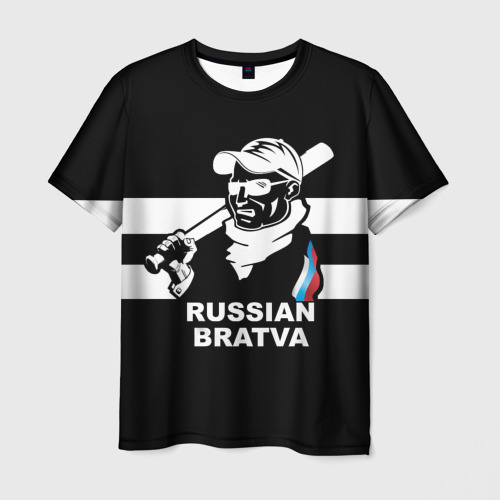Мужская футболка 3D RUSSIAN BRATVA, цвет 3D печать