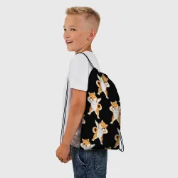 Рюкзак-мешок 3D Сибу-ину Dab мем паттерн - фото 2