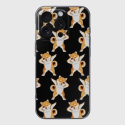 Чехол для iPhone 16 Pro Max силиконовый с защитой камеры Сибу-ину Dab мем паттерн