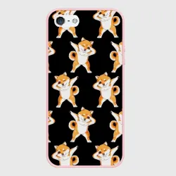Чехол для iPhone 5/5S матовый Сибу-ину Dab мем паттерн