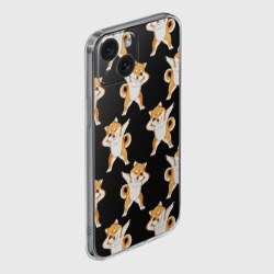 Чехол для iPhone 15 силиконовый с защитой камеры Сибу-ину Dab мем паттерн - фото 2