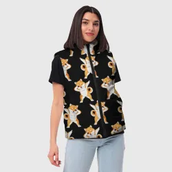 Женский жилет утепленный 3D Сибу-ину Dab мем паттерн - фото 2