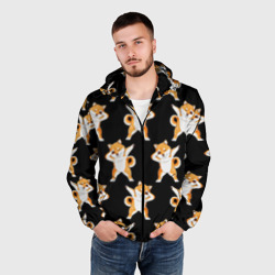 Мужская ветровка 3D Сибу-ину Dab мем паттерн - фото 2