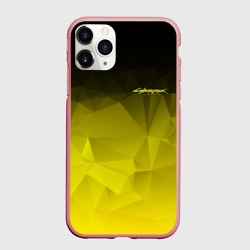 Чехол для iPhone 11 Pro Max матовый Cyberpunk 2077 желтый градиент