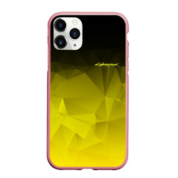 Чехол для iPhone 11 Pro Max матовый Cyberpunk 2077 желтый градиент