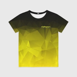 Детская футболка 3D Cyberpunk 2077 желтый градиент
