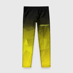 Детские леггинсы 3D Cyberpunk 2077 желтый градиент