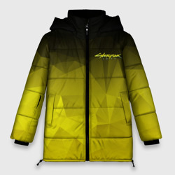 Женская зимняя куртка Oversize Cyberpunk 2077 желтый градиент
