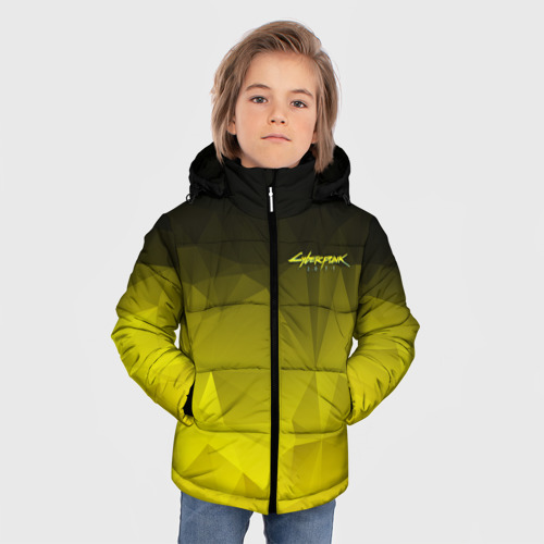 Зимняя куртка для мальчиков 3D Cyberpunk 2077 желтый градиент - фото 3