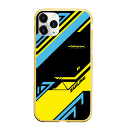 Чехол для iPhone 11 Pro Max матовый Cyberpunk 2077 samurai yellow sport