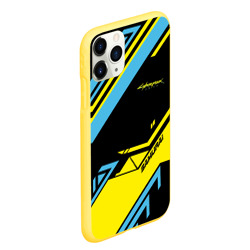 Чехол для iPhone 11 Pro Max матовый Cyberpunk 2077 samurai yellow sport - фото 2