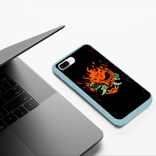 Чехол для iPhone 7Plus/8 Plus матовый Cyberpunk 2077 samurai, цвет мятный - фото 5