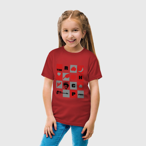 Детская футболка хлопок Red Hot Chili Peppers, цвет красный - фото 5