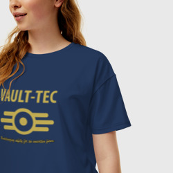 Женская футболка хлопок Oversize Vault Tec - фото 2