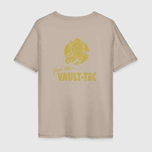 Мужская футболка хлопок Oversize Vault Tec, цвет миндальный - фото 2