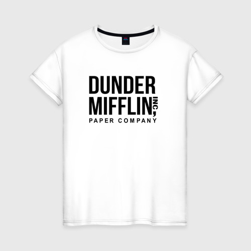 Женская футболка хлопок The Office Дандер Миффлин, цвет белый