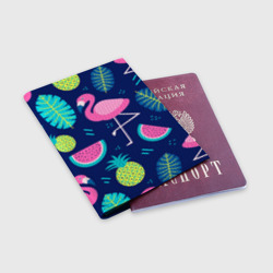 Обложка для паспорта матовая кожа Фламинго - фото 2