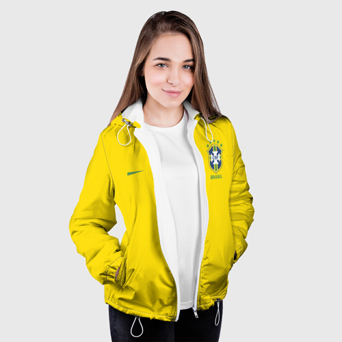 Женская куртка 3D Бразилия форма без надписи сзади, цвет белый - фото 4