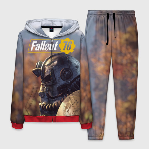 Мужской костюм 3D Fallout 76, цвет красный