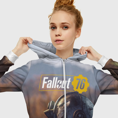 Женская толстовка 3D на молнии с принтом Fallout 76, вид сбоку #3