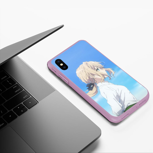 Чехол для iPhone XS Max матовый Violet Evergarden, цвет сиреневый - фото 5