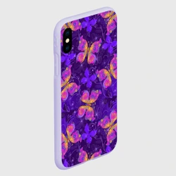Чехол для iPhone XS Max матовый Розовые бабочки - фото 2