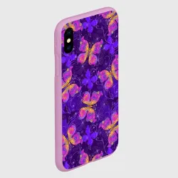 Чехол для iPhone XS Max матовый Розовые бабочки - фото 2
